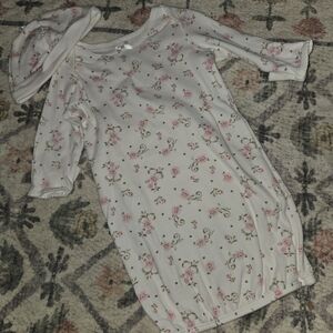 Little Me Cream Floral Long Sleeve Dress